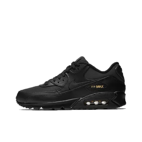 Nike Air Max 90 Low Топ Беговые кроссовки Мужской Черный Золотой
