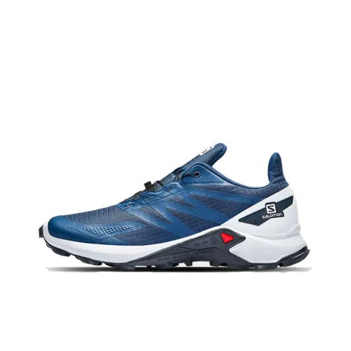 SALOMON Противоскользящие Дышащие Поддерживающие покрытие Устойчивые к ударам Низкие беговые кроссовки Мужские Джинсово-синий