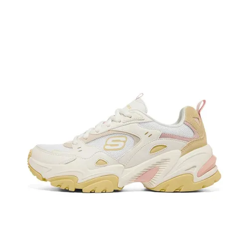 Skechers Stamina V2 визуально увеличивает рост Низкий топ Толстая подошва Кроссовки Женские Белые