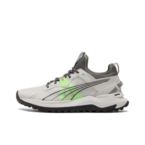 PUMA Voyage Nitro Шок Абсорберы Противоскользящие Устойчивые к Износу Низкий Топ Марафон Беговые кроссовки Мужские Серый Зеленый