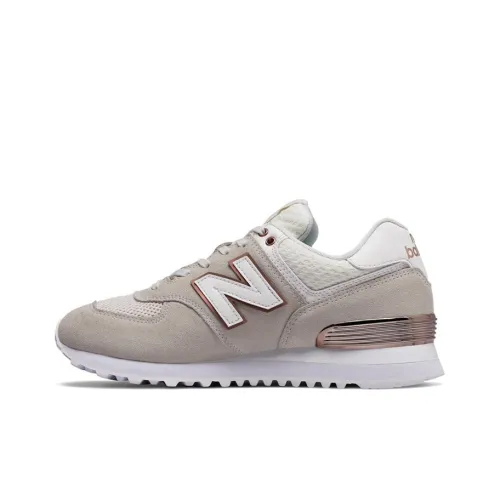 New Balance NB 574 Low Топ Повседневные Беговые Кроссовки Женские Серый Бежевый