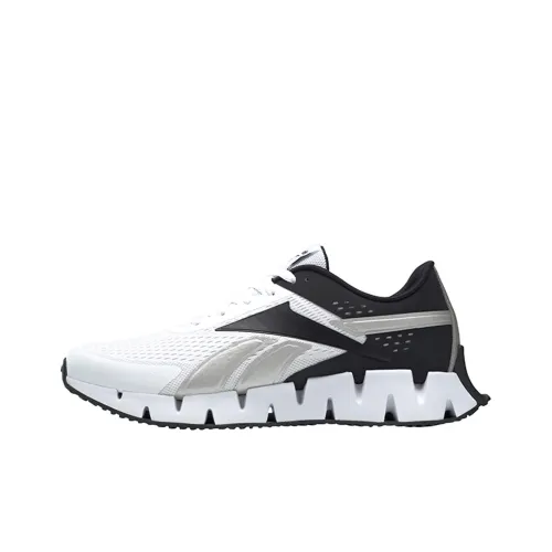 Reebok Zig Dynamica 2 Дышащая Амортизация Устойчивая к истиранию Низкие Кроссовки для спорта Мужские Белый Черный