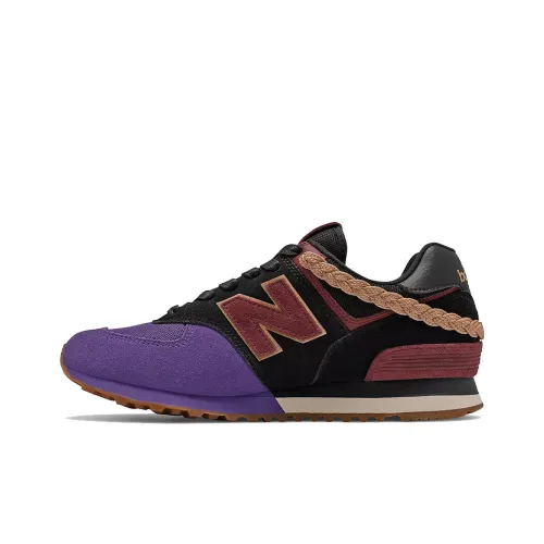 New Balance NB 574 Low Топ Повседневные Беговые Кроссовки Унисекс Черный Фиолетовый
