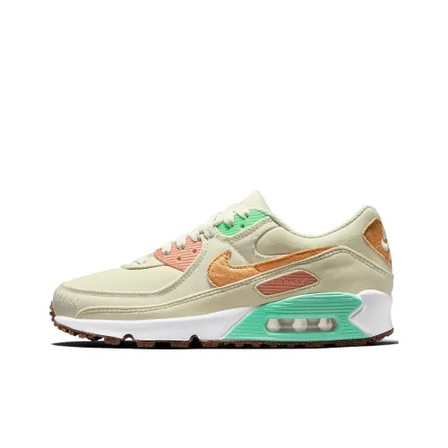 Nike Air Max 90 Low Топ Марафон Беговые кроссовки Женские Бежево-желтый