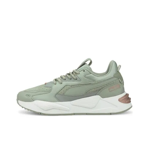 PUMA RS Z Амортизация Износостойкий Низкий Топ Беговые кроссовки Женские Зеленый