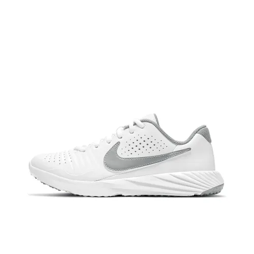 Nike Alpha Huarache 3 Амортизирующие шоки Противоскользящие Устойчивые к истиранию Низкий топ Беговые кроссовки GS Белый Серый
