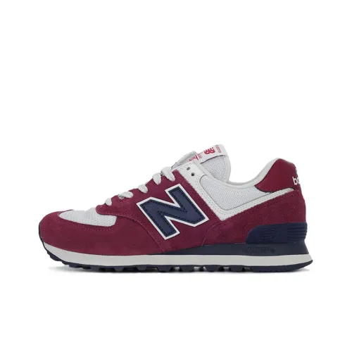 New Balance NB 574 Low Топ Повседневные Беговые Кроссовки Мужские Бургунди Слоновая Кость