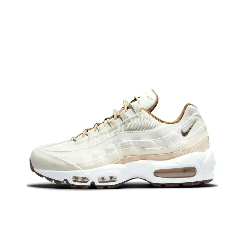 Nike Air Max 95 Low Топ Air Cushion Повседневные Беговые Кроссовки Женские Бежевый Белый Коричневый