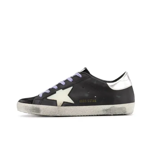 Golden Goose Супер Звезда Low Топ Стильные Скейтбординги Женские Черный Состаривание Позиционирование стиля