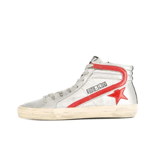 Golden Goose Slide MID Топ Скейтборд Кроссовки Женские Silver