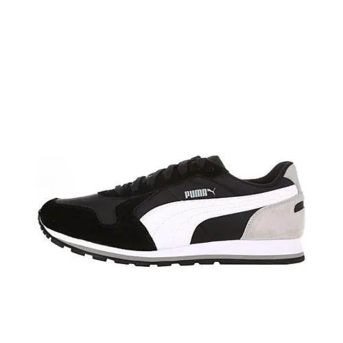 PUMA St Runner Амортизирующие Дышащие Устойчивые к истиранию Низкий Топ Беговые кроссовки Женские Черный Серый