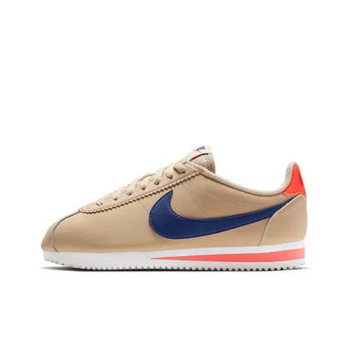 nike Cortez Амортизация Противоскользящий Баланс Низкий Топ Марафон Беговые кроссовки Женские Коричнево-синие