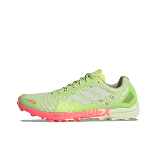 adidas Terrex Speed Pro Trail Running Устойчивые к истиранию Низкие Кроссовки для Бега Мужские Желто-зеленые
