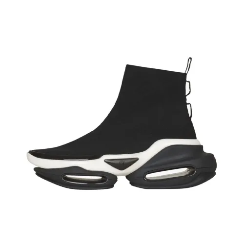 BALMAIN B Смелый Аbrasion Resistant High Top Толстая подошва Кроссовки Женские Черные