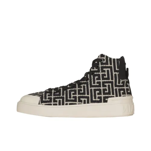 BALMAIN B Court High Топ Стильные Скейтбординги Женские Черный Белый