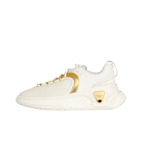 BALMAIN B Runner Устойчивый к истиранию Низкий Топ Повседневная обувь Женская Белый Золотой