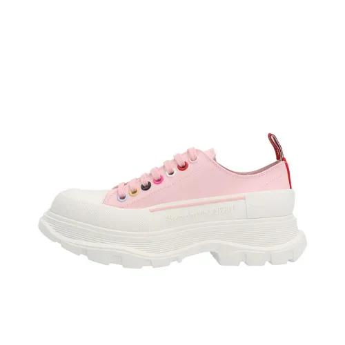 Alexander McQueen Tread Slick Low Топ Стильные Скейтбординги Женские Розово-белый