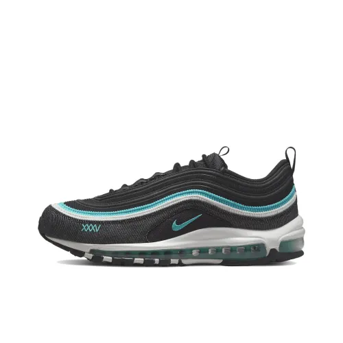 Nike Air Max 97 Устойчивый к истиранию Низкий Топ Воздушная Подушка Повседневные Беговые Кроссовки Мужские Черный Синий