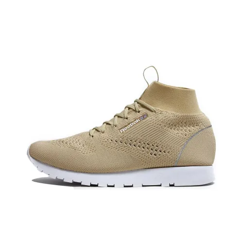 Reebok Classic Leather MID Топ Беговые кроссовки Мужской Хаки коричневый