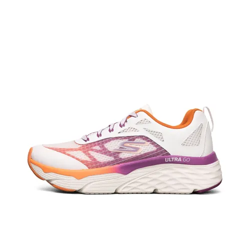 Skechers Max Cushioning Низкие Беговые Кроссовки Женские Белые Апельсиновые