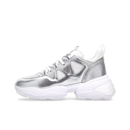 HOGAN Interaction Устойчивая к истиранию Низкая Повседневная Обувь Женская Серебряная