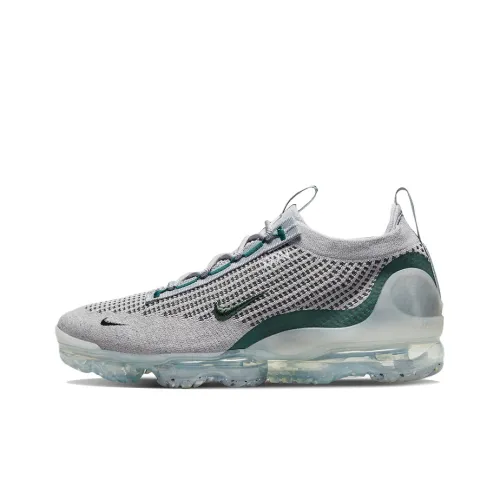 Nike VaporMax 2021 Low Топ Air Cushion Повседневные Беговые Кроссовки Мужские Серый Зеленый Перерабатываемый Материал