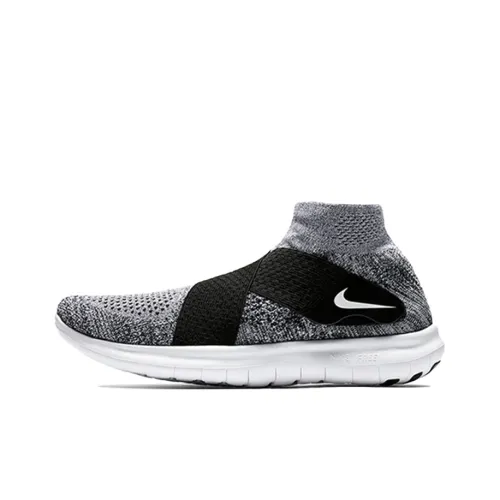 nike Free RN Амортизаторы Slip-resistant Abrasion-resistant High Top Повседневные Беговые кроссовки Мужские Черные Серые