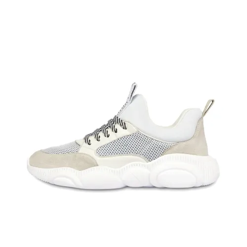 MOSCHINO Тедди Износостойкий Низкий Топ Повседневная Обувь Мужская Белый Серый