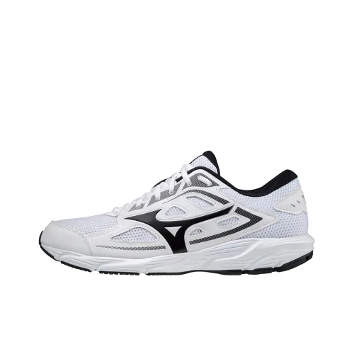 Mizuno Spark 7 Slip-Resistant Abrasion-Resistant Breathable Low-Top Running Shoes Men's White Black Мицубо Спарк 7 Противоскользящий Устойчивый к Износу Дышащие Низкие Кроссовки для Бега Мужские Белый Черный