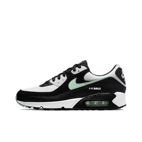 Nike Air Max 90 Low Топ Беговые кроссовки Мужские Черный Белый Зеленый