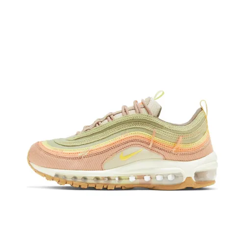 Nike Air Max 97 Износостойкий и Легкий Низкий Топ Воздушная Подушка Повседневные Беговые Кроссовки Женские Розовый Зеленый
