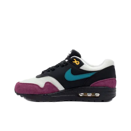 Nike Air Max 1 Low Топ Беговые кроссовки Мужской Черный Фиолетовый
