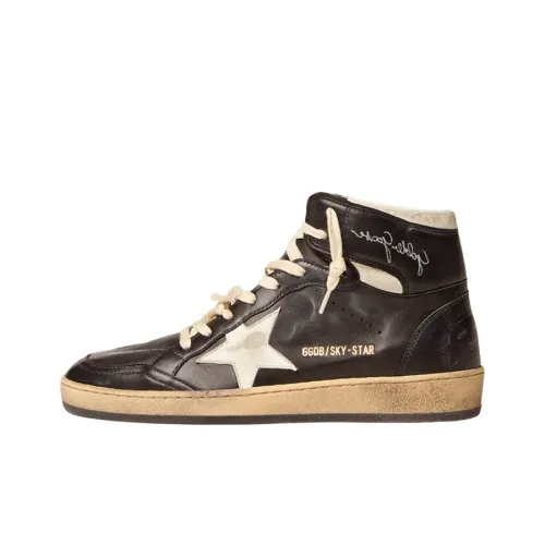 Golden Goose Лазурь Звезда High Топ Стильные Скейтбординги Женские Черный Состаривание Позиционирование стиля