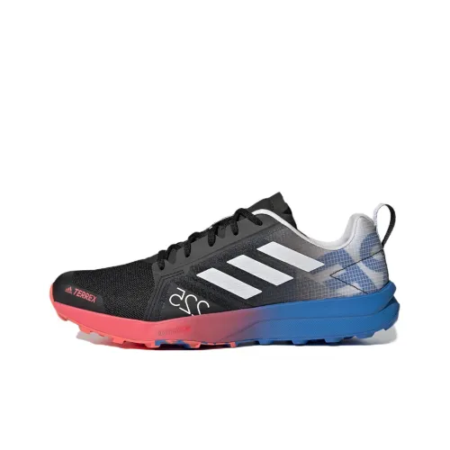 adidas Terrex Speed Slip Resistant Abrasion Resistant Низкий Топ Беговые кроссовки Мужской Черный Синий
