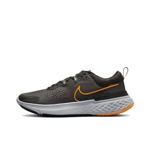 Nike React Miler 2 Slip-Resistant Abrasion-Resistant Low-Top Беговые кроссовки Мужские Черный Оранжевый
