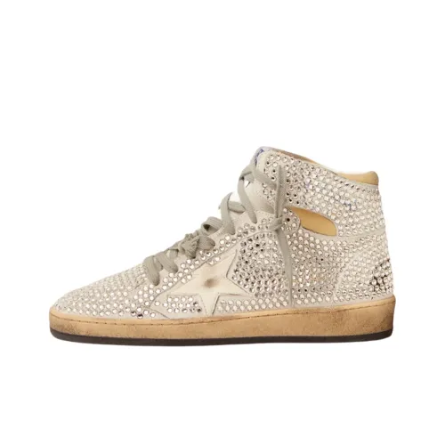 Golden Goose Лазурь Звезда High Топ Стильные Скейтбординги Женские Белые Состаривание Позиционирование Стиля