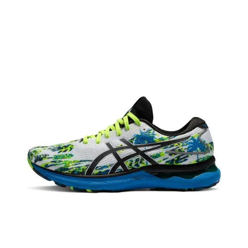 Asics Gel Nimbus 24 Low Top Trail Беговые кроссовки Мужские Белый Синий Зеленый
