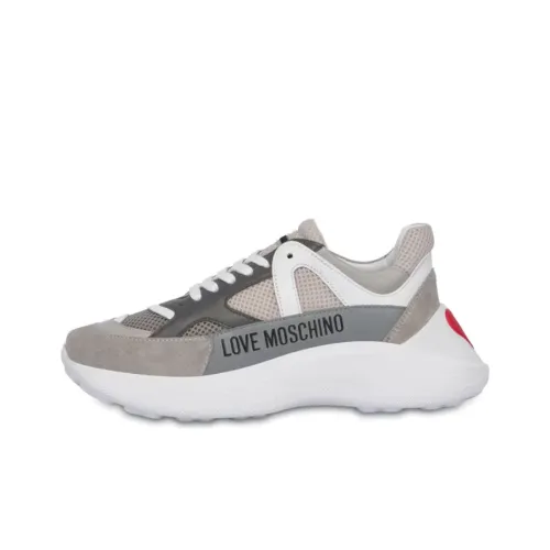 LOVE MOSCHINO Устойчивый к истиранию Низкий Топ Повседневная Обувь Женская Серый Белый