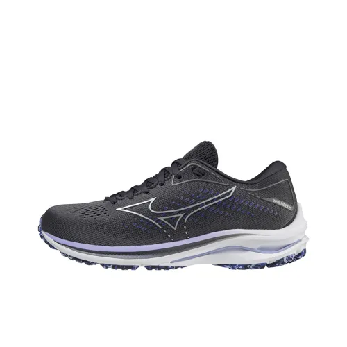 Mizuno Wave Rider 25 Low Топ Беговые кроссовки Женские Черный Синий