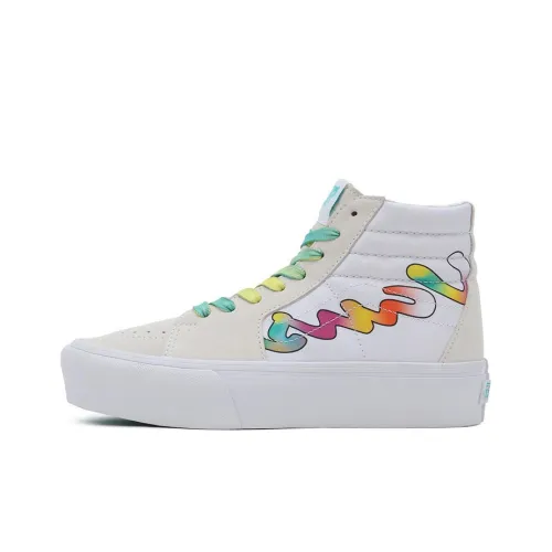 Vans SK8 Платформа 2 High Топ Кроссовки для скейтбординга Унисекс Серый Белый