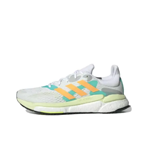 Adidas Solarboost 4 Амортизация Износостойкие Низкие Кроссовки для Бега Мужские Белые Синие и Оранжевые