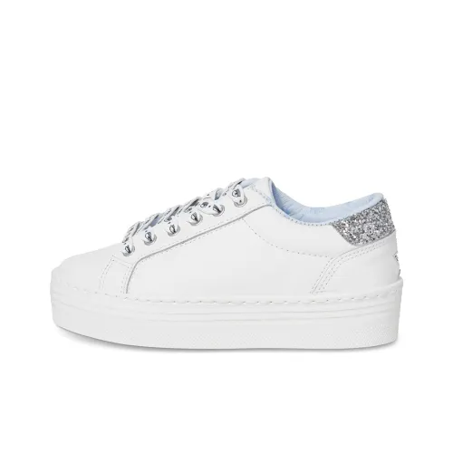 CHIARA FERRAGNI Низкий топ стильные скейтбординги Женские Белые Серебряные