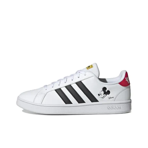 Adidas Neo GRAND COURT Slip-resistant Abrasion-resistant Low Top Skateboard Shoes Men's White Black Adidas Neo GRAND COURT Slip-resistant Abrasion-resistant Низкие кеды для скейтбординга Мужские Белый Черный