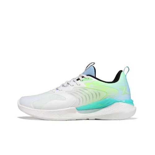XTEP Chi Feng 5,0 Низкий Топ Galloping Wind Технология Беговые кроссовки Мужской Белый Зеленый Синий