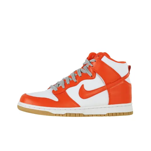 Nike Dunk High Износостойкий И Легкий Высокий Топ Скейтбординг Кроссовки Женские Белые Оранжевые
