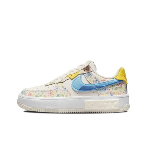 Nike Air Force 1 Fontanka Low Топ Кроссовки для скейтбординга Женские Белые Синие