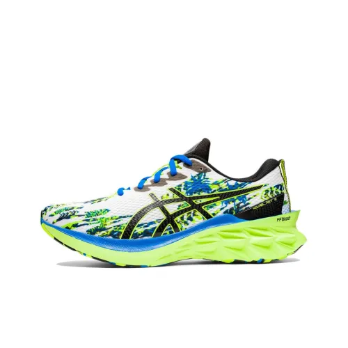 Asics Novablast 2 Low Топ Повседневные Беговые Кроссовки Мужские Белые Неоновые Зеленые