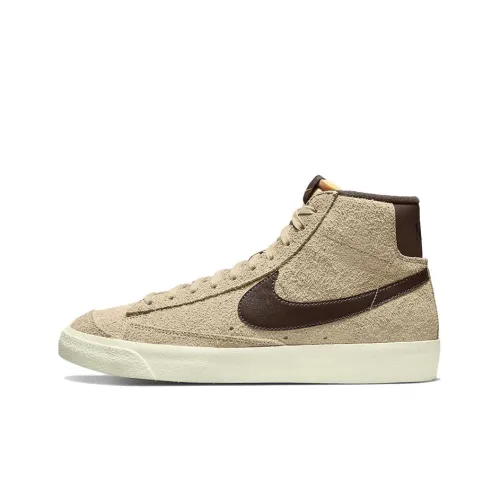 Nike Blazer '77 PRM Slip-Resistant Shock Absorbers Lightweight MID Skateboarding Men's Brown