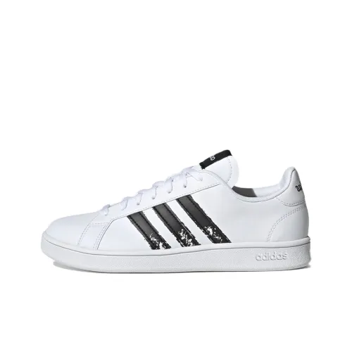 ADIDAS NEO GRAND COURT Основа Beyond Устойчивые к истиранию Низкие Кроссовки для скейтбординга Мужские Белые