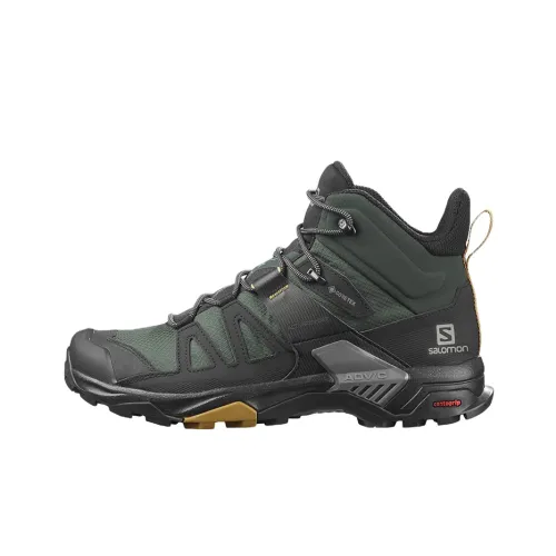 Salomon X Ultra 4 Устойчивый к истиранию MID Топ Альпинизм Походная обувь Мужская Черный Зеленый